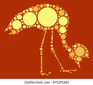 crane shape vector design by color point