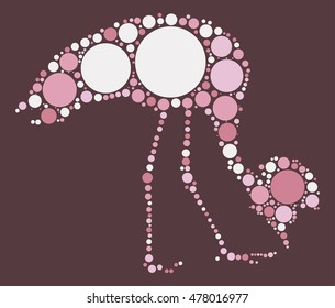 crane shape vector design by color point