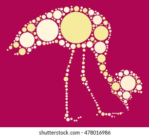 crane shape vector design by color point