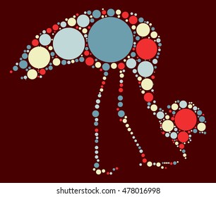 crane shape vector design by color point