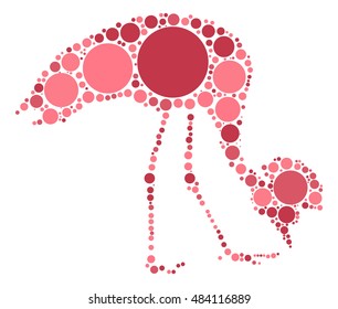 crane shape vector design by color point
