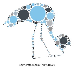 crane shape vector design by color point