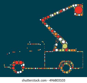 crane shape vector design by color point
