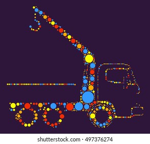 crane shape vector design by color point
