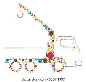 crane shape vector design by color point
