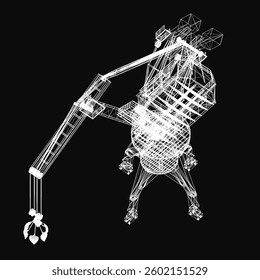 A crane is shown in a black and white. The crane is a large piece of machinery that is used for lifting and moving heavy objects. The photo is in black and white, which gives it a classic