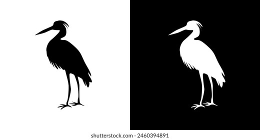 Crane silhouette icon. Animal icon. Black icon. Silhouette icon.