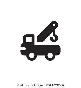 Crane Silhouette Icon On White Background