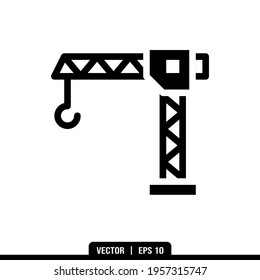 Crane Silhouette icon vector, illustration logo template in trendy style. Suitable for many purposes.