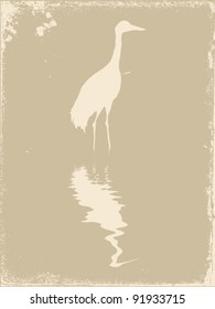 Kransilhouette auf altem Papier, Vektorgrafik