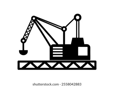 Crane Silhouette on a white background.
