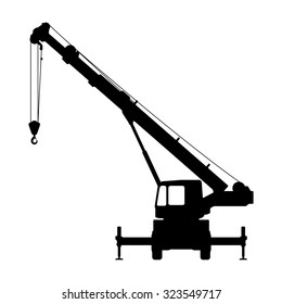 Crane Silhouette on a white background. Vector illustration.