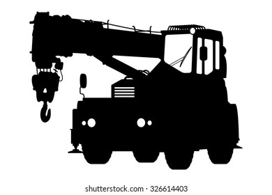 Crane Silhouette on a white background. Vector illustration.