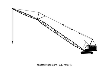 Crane Silhouette on a white background.