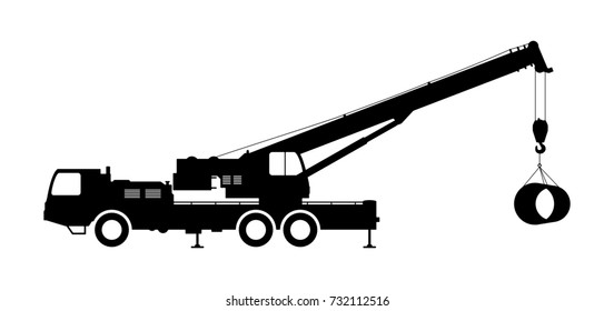 Crane Silhouette on a white background.