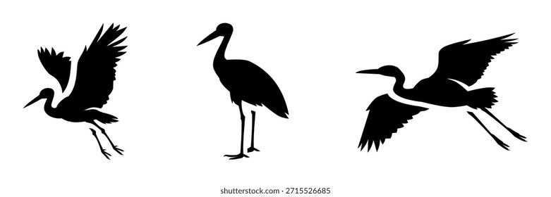 Fondo aislado de la Colección del Vector de la silueta de la grúa
