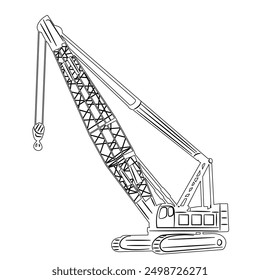 Croquis de la grúa, sobre fondo blanco Vector