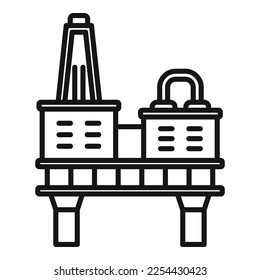 Crane station icon outline vector. Oil rig. Gas platform