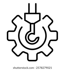 Crane Symbol icon line vector illustration