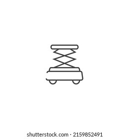 crane thin line icon, editable stroke icon eps 10