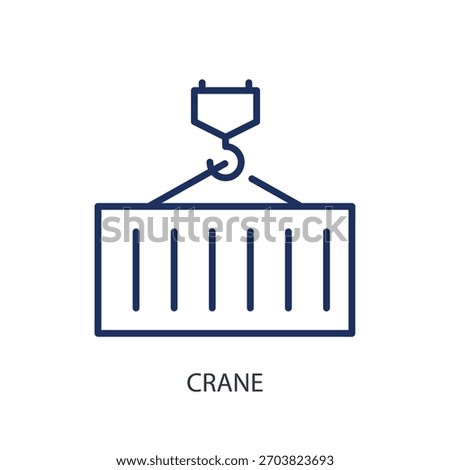 Crane thin line icons. Original vector illustration.