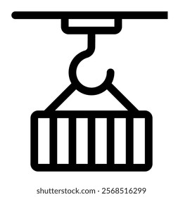 Crane tool icon with simple and line style