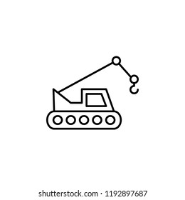 crane tractor icon. Element of construction machine icon for mobile concept and web apps. Thin line crane tractor icon can be used for web and mobile on white background