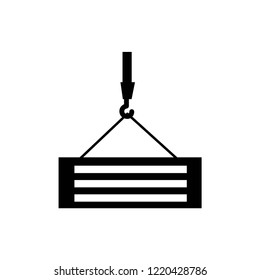 crane transporting containervector icon