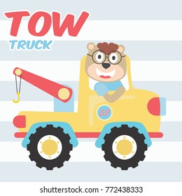 crane truck cartoon vector