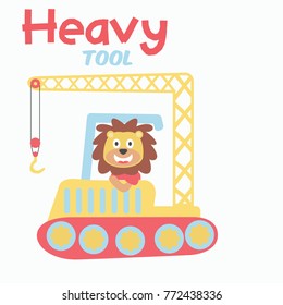 crane truck cartoon vector