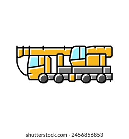 crane truck construction vehicle color icon vector. crane truck construction vehicle sign. isolated symbol illustration