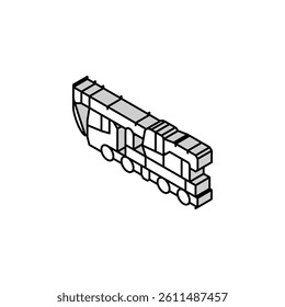 crane truck construction vehicle isometric icon vector. crane truck construction vehicle sign. isolated symbol illustration