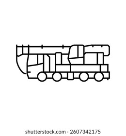 crane truck construction vehicle line icon vector. crane truck construction vehicle sign. isolated contour symbol black illustration