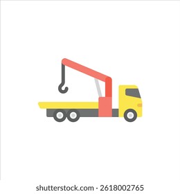 Crane Truck flat Icon. Crane Truck flat illustration