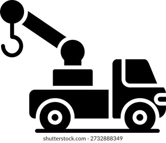 Crane Truck Glyph Vetor Icon Design