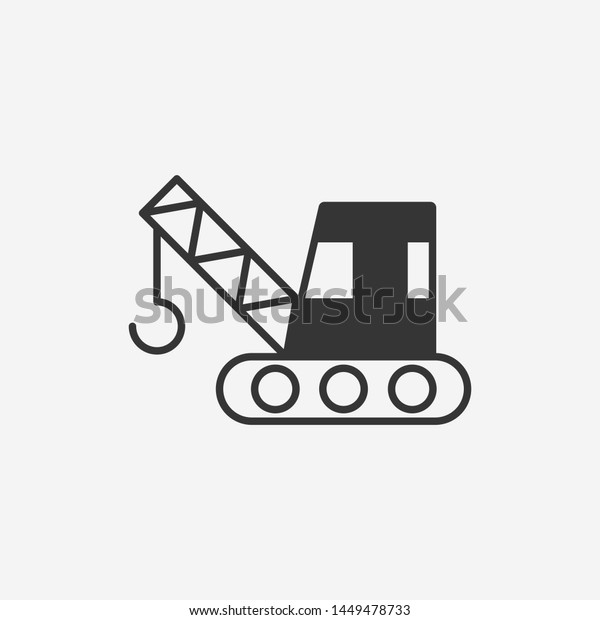 Crane\
truck icon. New trendy crane truck vector\
symbol
