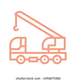 Crane truck  icon in outline style