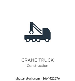 Crane truck icon vector. Trendy flat crane truck icon from construction collection isolated on white background. Vector illustration can be used for web and mobile graphic design, logo, eps10