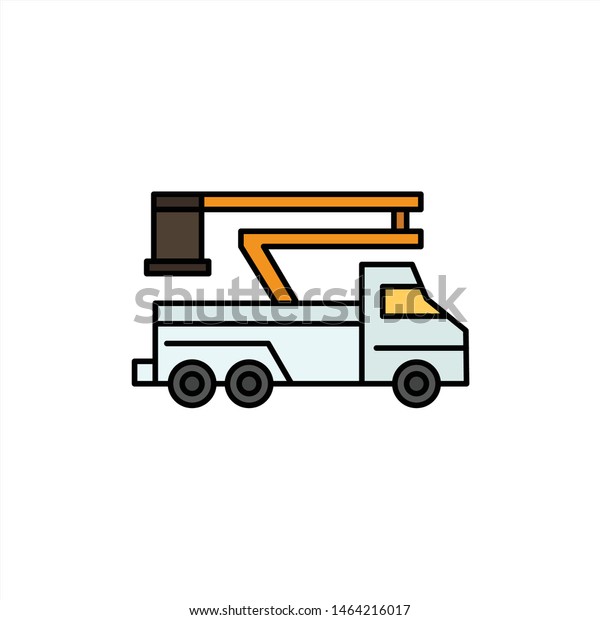 Crane,\
Truck, Lift, Lifting, Transport  Flat Color Icon. Vector icon\
banner Template. Vector Icon Template\
background