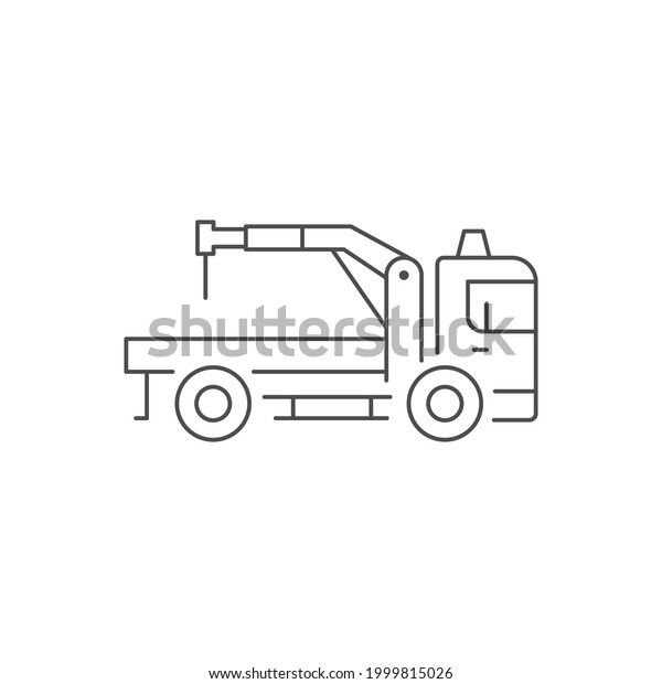 Crane truck line outline\
icon