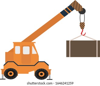 Crane truck. A thing is lifted.