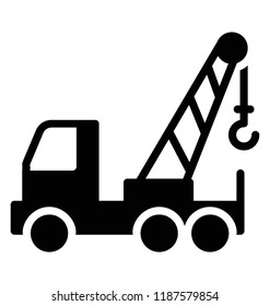 Crane truck used for lifting goods and transporting them 