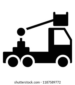 Crane truck used for lifting goods and transporting them 