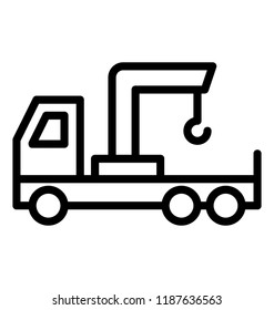 Crane truck used for lifting goods and transporting them 