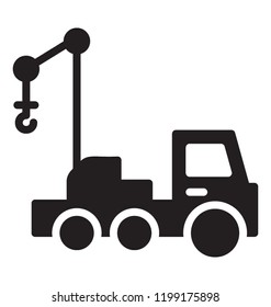 Crane truck used for lifting goods and transporting them 