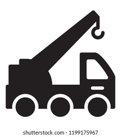 Crane truck used for lifting goods and transporting them 