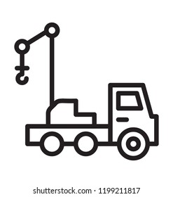 Crane truck used for lifting goods and transporting them 