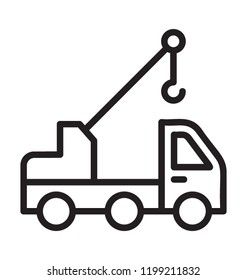 Crane truck used for lifting goods and transporting them 