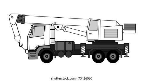 Crane truck vector