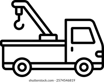 Crane Truck vector icon. Can be used for printing, mobile and web applications.